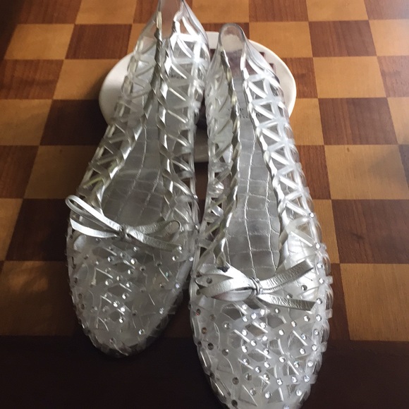 Stuart Weitzman Shoes - Stuart Weitzman Rhinstone Rubber Flats